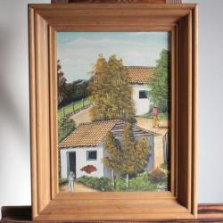 Tableau peinture Mario RFL Honduras C.A. Folk Art