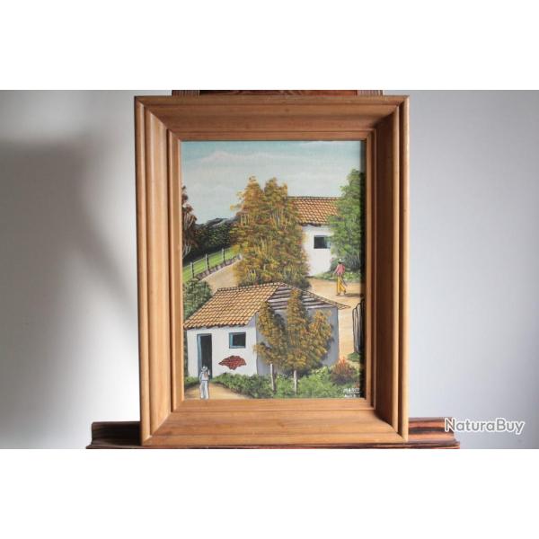 Tableau peinture Mario RFL Honduras C.A. Folk Art