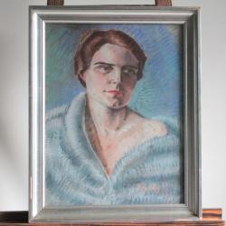 Pastel Portrait femme signé 1839