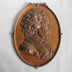 Grand Bas relief bronze Portrait Beethoven