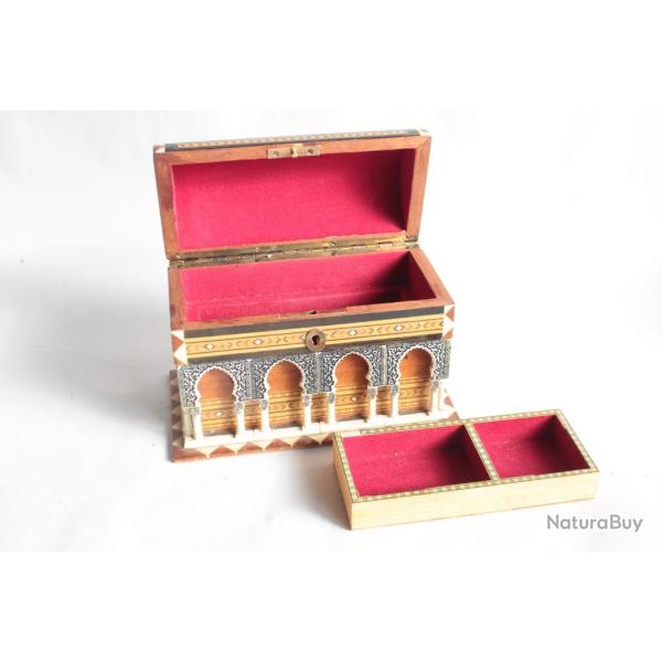 Coffret marqueterie Palais de l'Alhambra Orientaliste