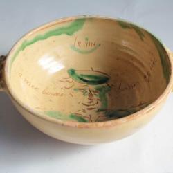 Bol parlant à oreilles terre vernissée Poterie Cliousclat Drome