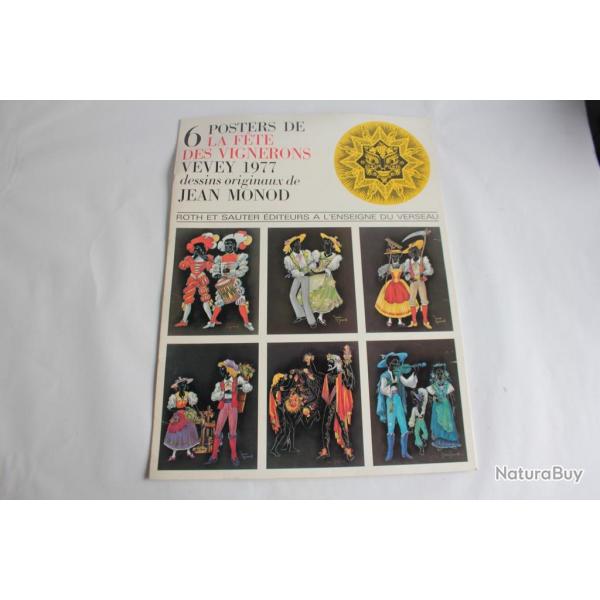 Portfolio 6 Posters Fte des Vignerons Vevey 1977 Suisse Jean Monod