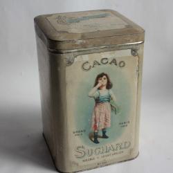 Grande boite chocolat cacao SUCHARD tôle lithographiée