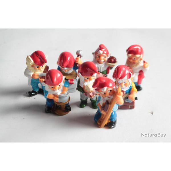 KINDER 8 Figurines Les nains au travail 1994 s�rie compl�te