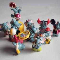 KINDER 10 Figurines Funny Fanten Éléphants cirque 1998 série complète