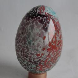 OEuf sulfure verre soufflé moucheté