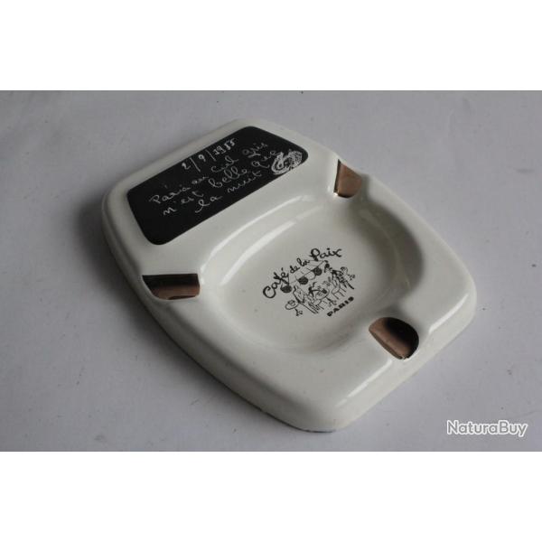 Cendrier fonte �maill�e Caf� de la paix Paris 1955