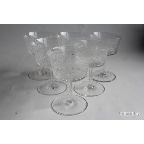 6 Coupes � champagne cristal Pall Mall Lady Hamilton