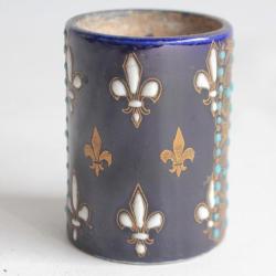 Porte allumettes pyrogène céramique Gien Fleur de lys