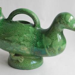 Verseuse Canard terre vernissée Poterie Cliousclat Art populaire