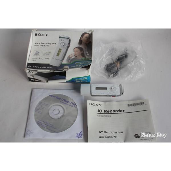 SONY Voice recorder MP3 ICD-U60 fonctionne