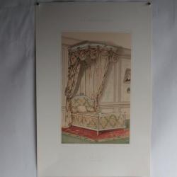 Estampe Décoration intérieure Lit à baldaquin Louis XVI G. Rémon