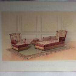 Estampe Décoration Chaise longue fauteuil et pouf G. Rémon