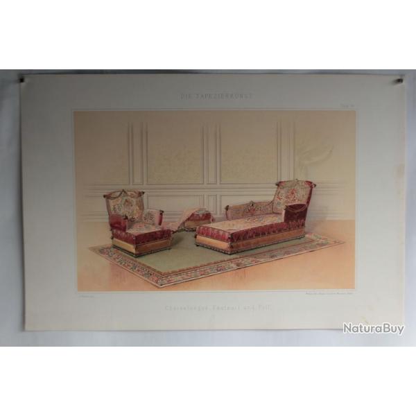 Estampe Dcoration Chaise longue fauteuil et pouf G. Rmon