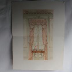 Estampe Décoration de fenêtres style rocaille tardif Louis XVI G. Rémon