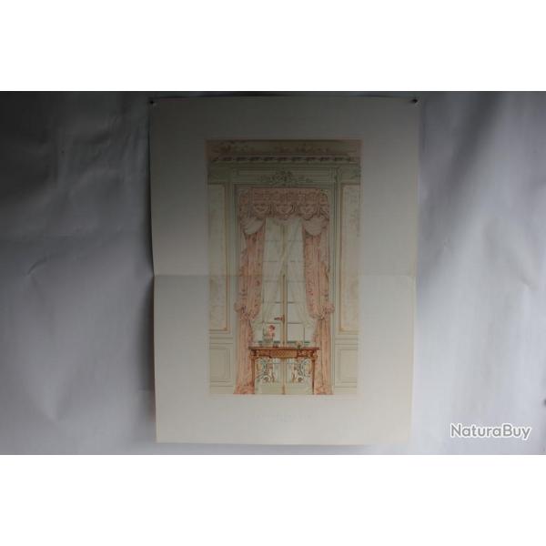 Estampe Dcoration de fentres style rocaille tardif Louis XVI G. Rmon