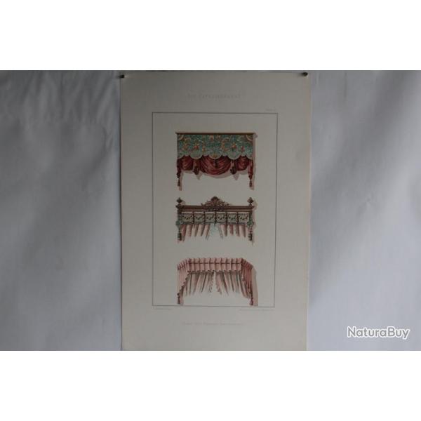 Estampe Dcoration intrieure Lambrequins Renaissance A. Balcke