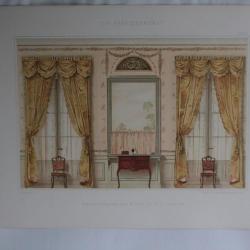 Estampe Décoration intérieure Rideaux meubles style Louis XVI G. Rémon