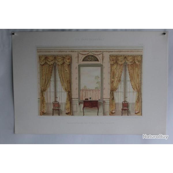 Estampe Dcoration intrieure Rideaux meubles style Louis XVI G. Rmon