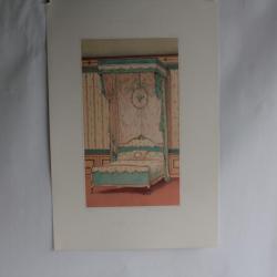 Estampe Décoration intérieure Lit Staten rocaille Louis XVI G. Rémon