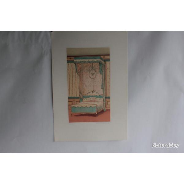 Estampe Dcoration intrieure Lit Staten rocaille Louis XVI G. Rmon