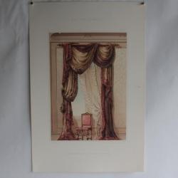 Estampe Décoration intérieure Rideau de fenêtre E. Curton