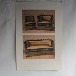 Estampe Décoration intérieure Canapé fauteuil fantaisie moderne