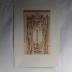Estampe Décoration intérieure Tenture de fenêtres Louis XVI G. Rémon