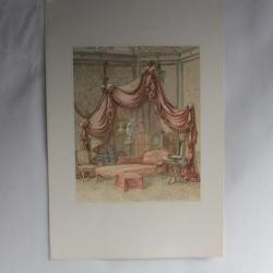 Estampe Décoration intérieure Chambre femme rococo E. Curton
