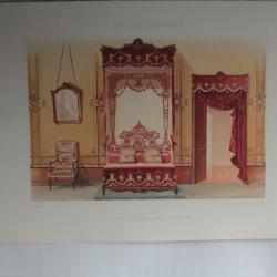 Estampe Décoration intérieure Lit rideau baroque G. Rémon