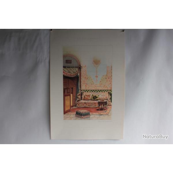 Estampe Dcoration intrieure Chambre de matre mauresque G. Rmon