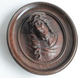 Sculpture Tête de Christ bois sculpté