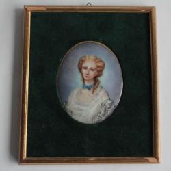 Peinture miniature sur porcelaine Portrait Femme