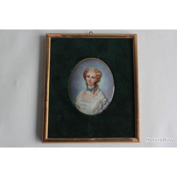 Peinture miniature sur porcelaine Portrait Femme