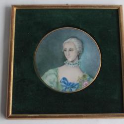 Peinture miniature sur porcelaine Portrait Femme