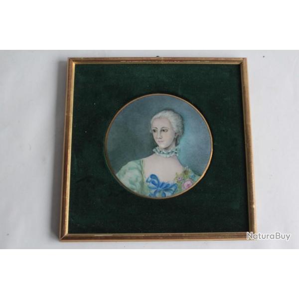Peinture miniature sur porcelaine Portrait Femme