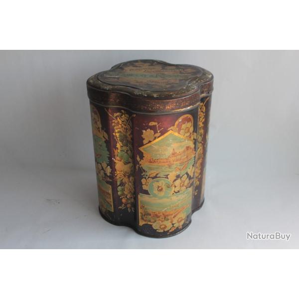 Grande Bo�te � biscuits t�le lithographi�e Confiserie Laurent et Rossier