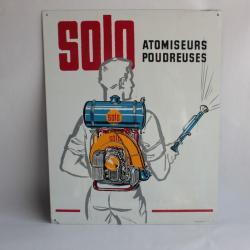 Ancienne Plaque émaillée SOLO atomiseurs poudreuses