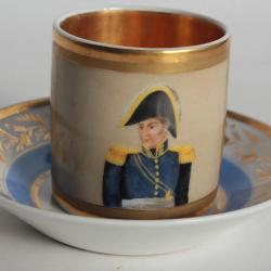 Tasse porcelaine litron Empire Portrait Maréchal Davoust
