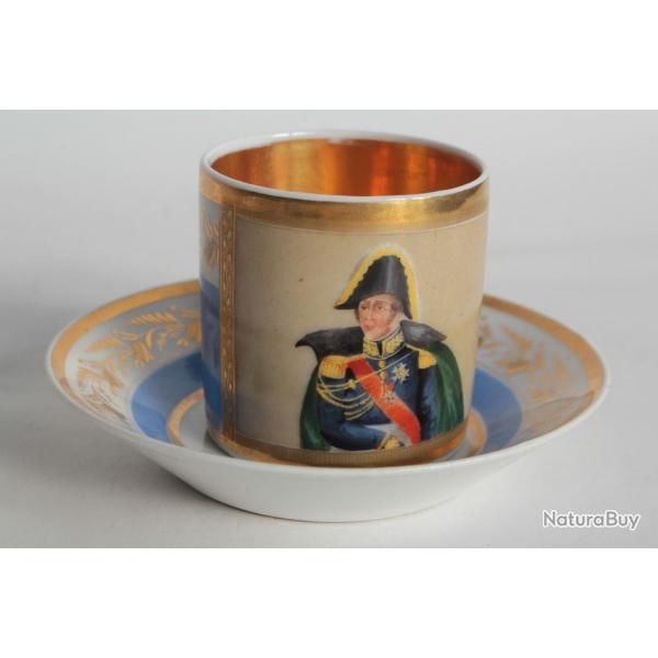 Tasse porcelaine litron Empire Portrait Mar�chal Suchet
