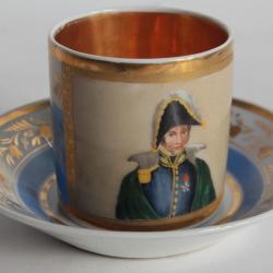 Tasse porcelaine litron Empire Portrait Général Drouot