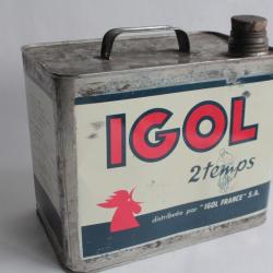 Boîte tôle lithographiée Huile Igol 2 temps