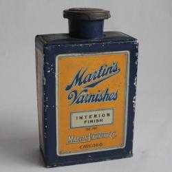 Boîte tôle lithographiée Vernis Martin's Varnishes Chicago