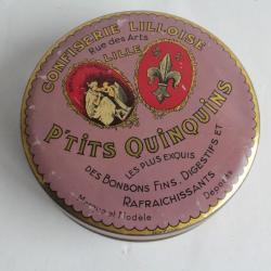 Boîte tôle lithographiée Confiserie lilloise P'tits quinquins