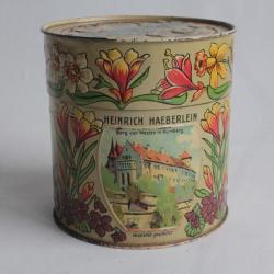 Boîte tôle sérigraphié Gaufrée Heinrich Haeberlein Nurnberg Art Nouveau
