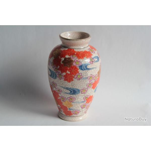 Vase c�ramique craquel�e Satsuma Japon