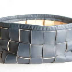 Grand Panier cuir tressé Sellier Bottega Conticelli Italie