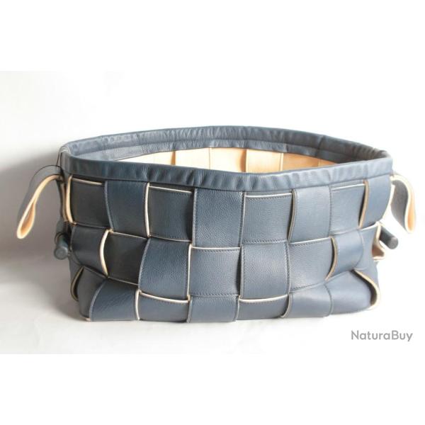 Grand Panier cuir tress� Sellier Bottega Conticelli Italie