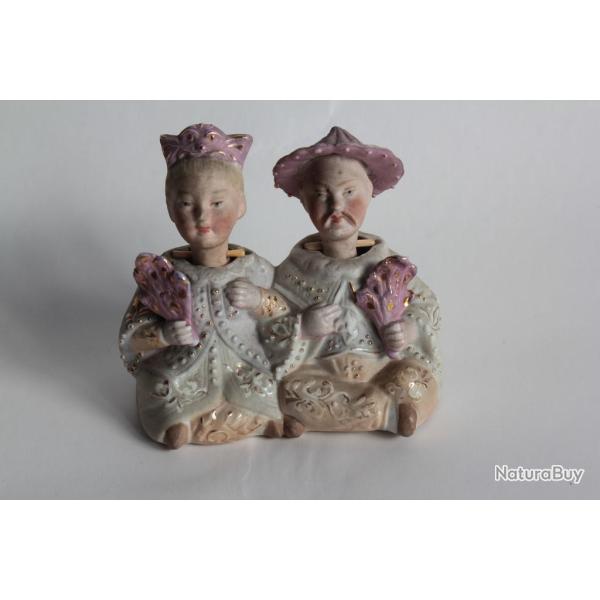 Magot porcelaine biscuit �maill�e Mandarin Asie